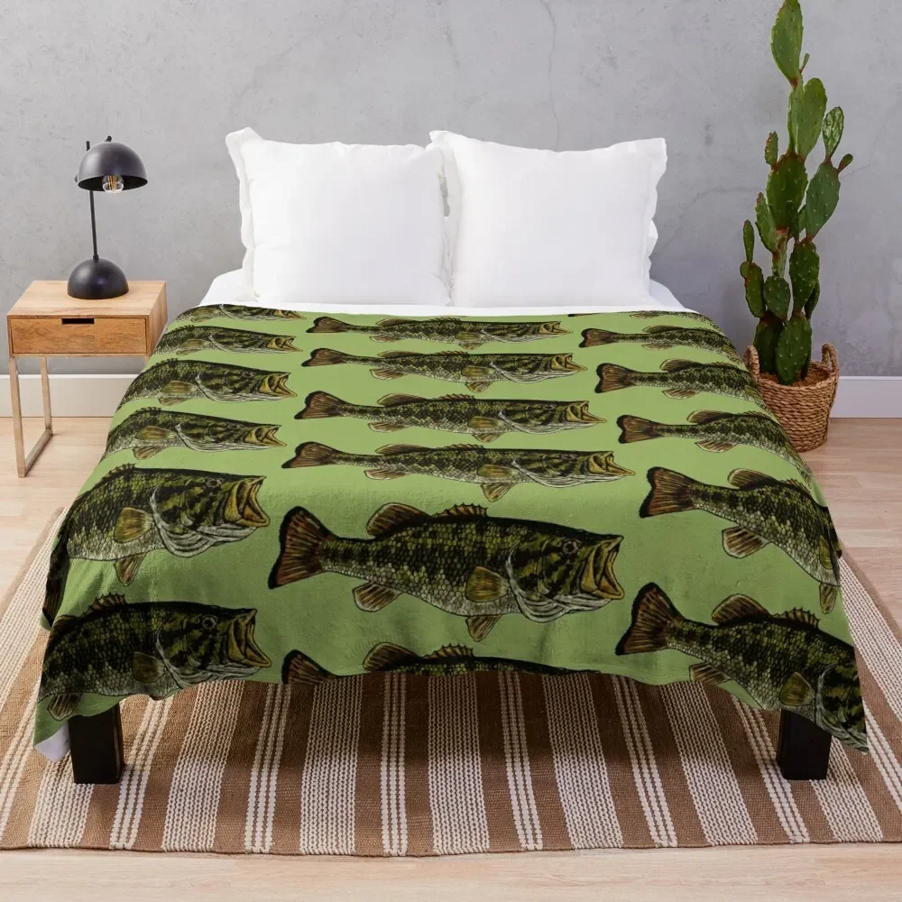 

Bass Fish Throw Blanket Decorative Sofa Soft Big anime warm for winter Blankets