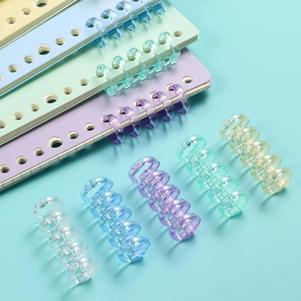 10Pcs Binding Spines Snap Split Binder Rings A4 A5 A6 Notebook Learning Cards Loose Leaf Plastic 5 Ring Binding Combs