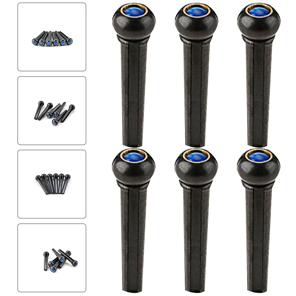 

6Pcs Guitar Bridge Pins Premium Plastic String Pegs for Guitar Tuning Fasteners Replacement Accessories Smooth Burr Free Safe to