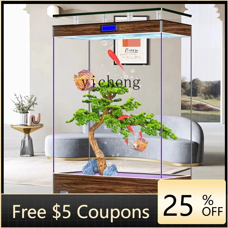 

Y1 Домашний большой аквариум класса люкс, ультра-белый, с перегородкой, не требующий ухода, экологический, для золотых рыбок