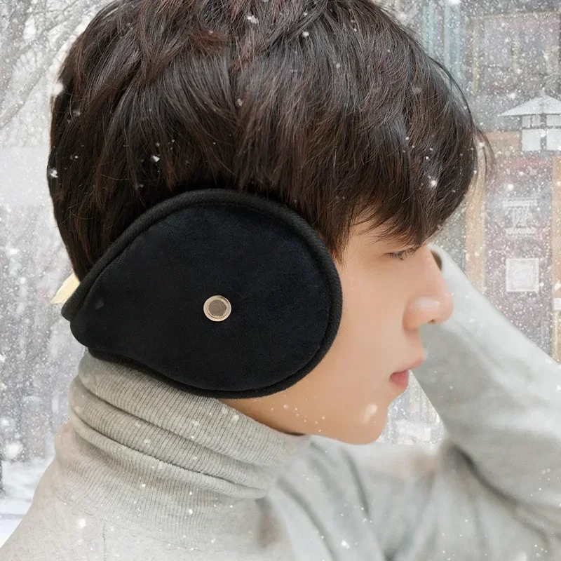 Verdickter Plüsch Outdoor Sport Musik Ohrenschützer Weicher warmer Schutz Winter Ohrabdeckung Ohrmaske mit Ohrhörer für Männer