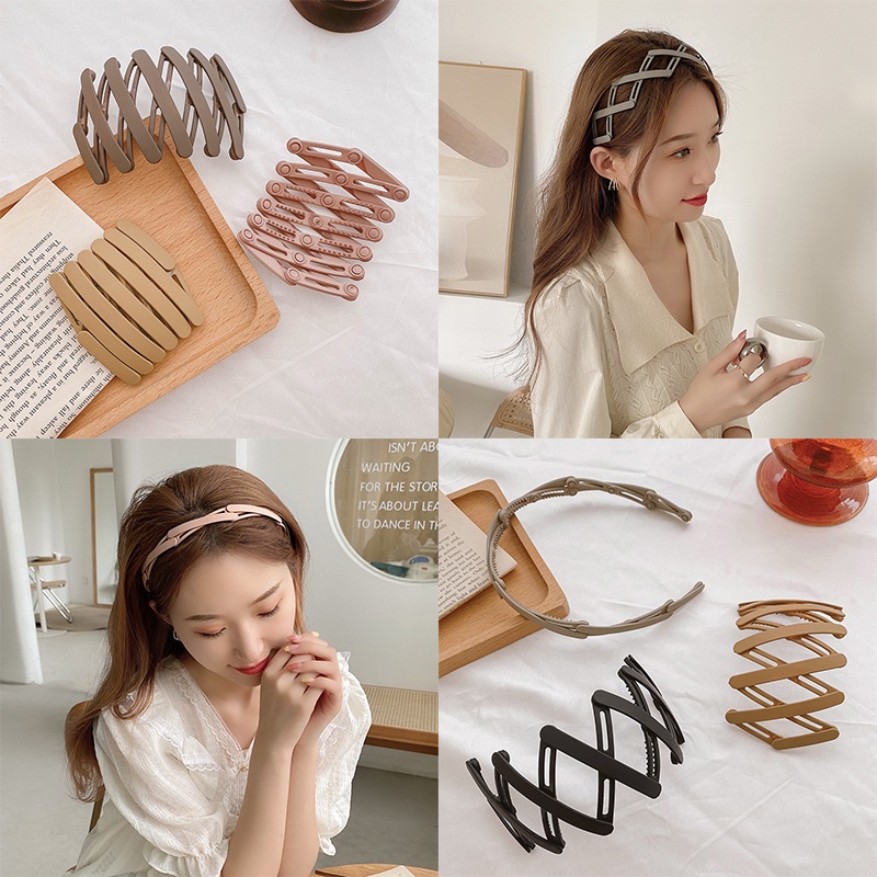  AISHG Portable Folding Hair band Women Morandi Color Non-Slip Headband Korean Face Wash Hairband Girls Hair Accessories 