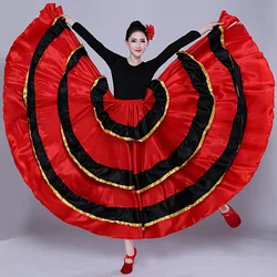 Costume de danse classique gitane espagnol, tenue Flamenco pour femmes, jupes battantes, bouledogue, Performance ventre, 360/540/720