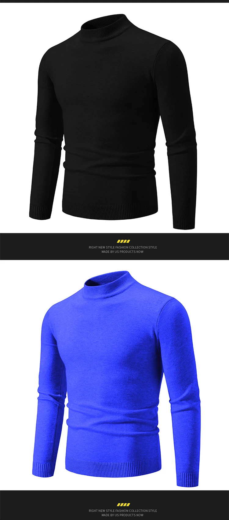 Neue Herbst Winter Designer Mode Hälfte Rollkragen Gestrickte Pullover Hohe Qualität Mens Casual Einfarbig Warme Frauen Pullover – Detail 13