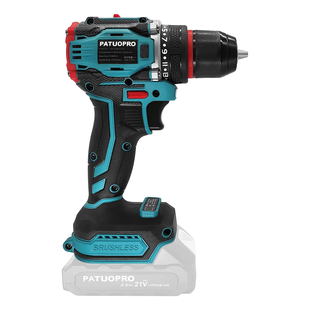 Imagem -02 - Broca Elétrica sem Escova com Mandril de Metal de Velocidades Chave de Fenda sem Fio Ferramentas Elétricas Compactas Bateria Makita 18v 10 mm
