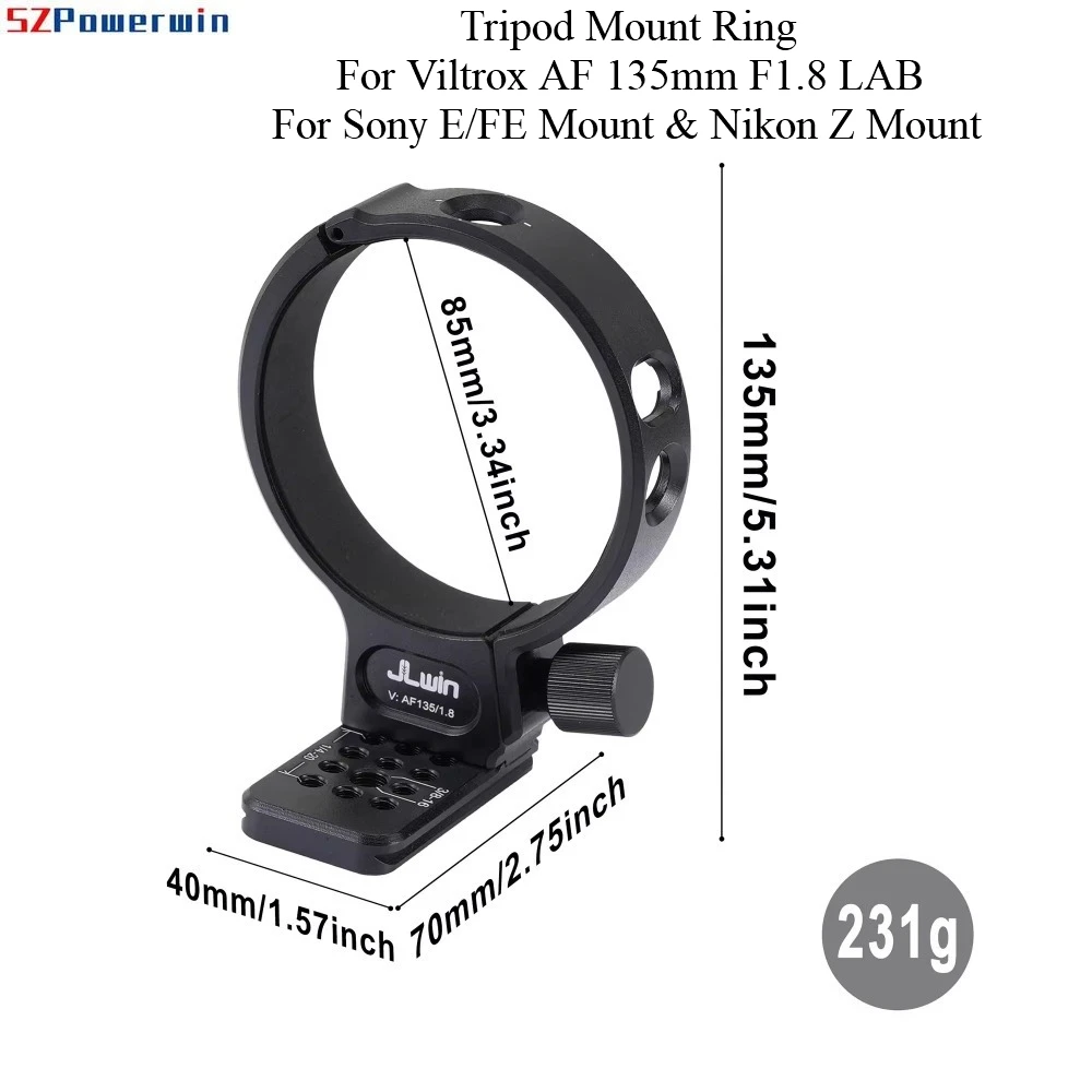 Anillo de montaje para trípode para Viltrox AF 135mm F1.8 LAB, pie de lente para montaje Sony E/FE y montaje Nikon Z