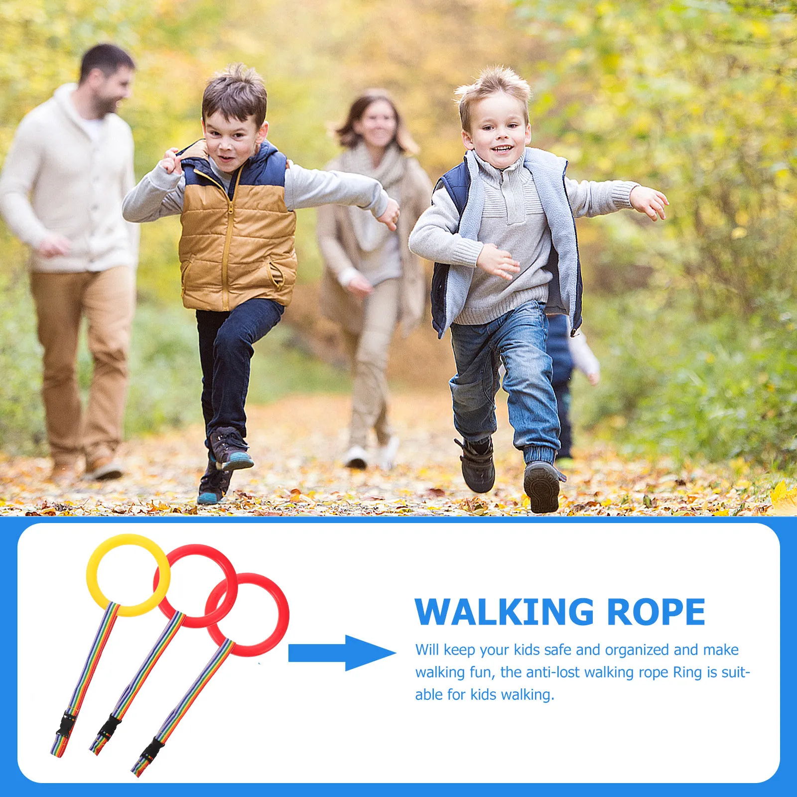 

3Pcs Kids Safety Walking Rope Anti-Lost Tether for Preschool Children Outdoor Group Activities Transition Line Daycare