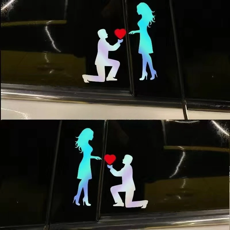 Car sticker Romantic Proposal Sticker Love Personality Decoration Creative Body Door Car Side Glass Waterproof Decal Refit
