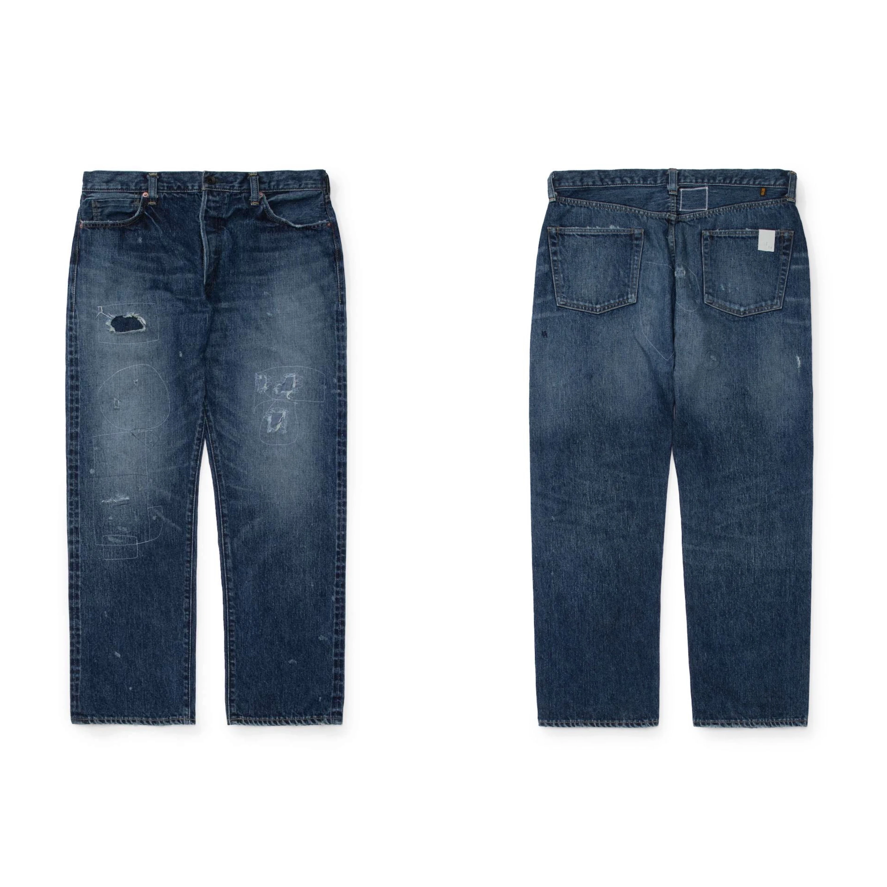 

Джинсы мужские MADN X NHOOLYWOOD, коллаборация, рабочая одежда, модель Pilot, с рваными элементами и нашивками, средняя посадка, на молнии, прямой крой