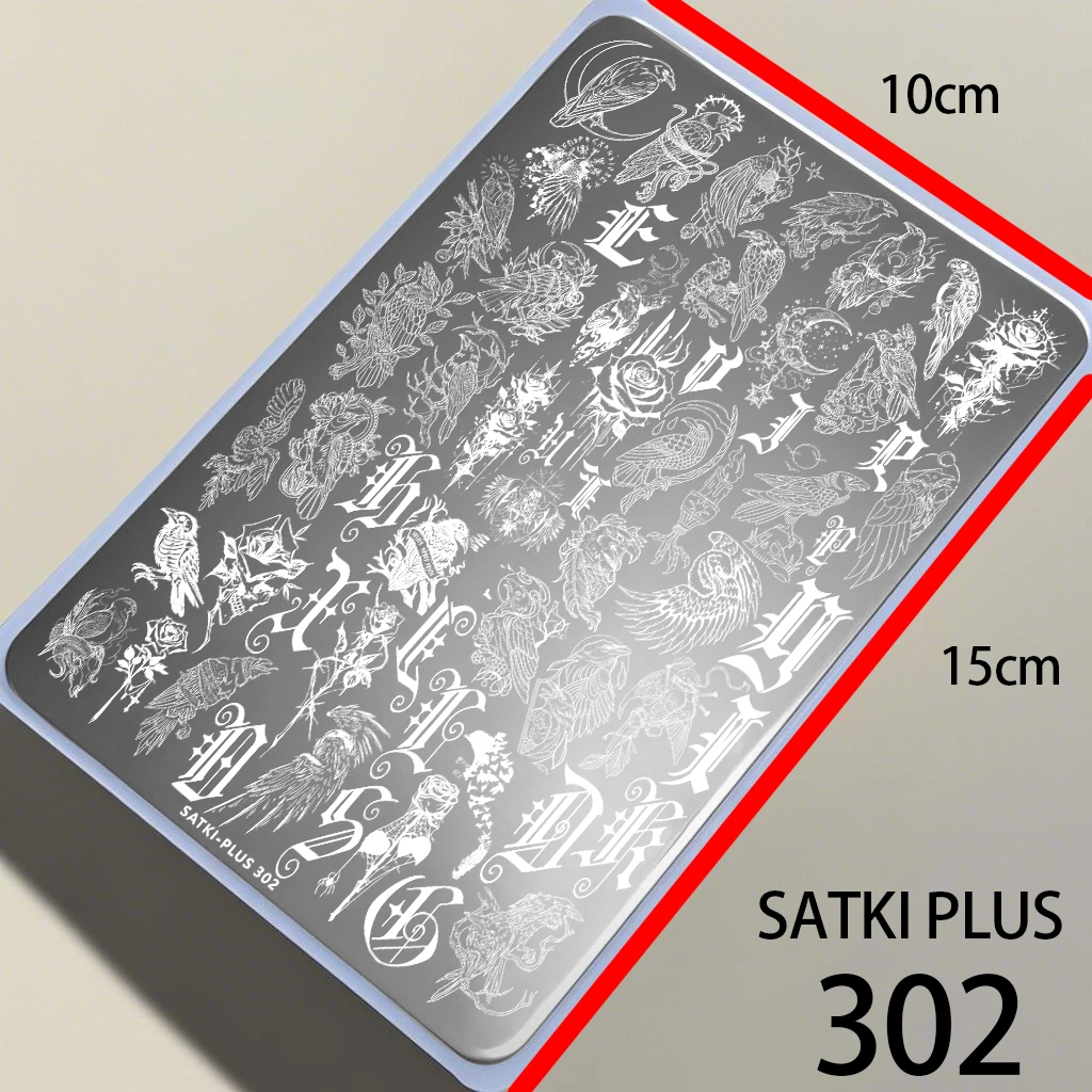 

Nail Art Stamping Plate Stamping Steel Plate Beginner-Friendly No-Painting Nail Decoration Template Gothic Crow Dark Style Spicy Girl Witch Style Nail Pattern Stamping Nail Polish Mold Nail Stamping Template Transparent Transfer Silicone Stamp Steel Plate
