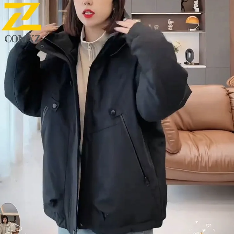 

COMXZ 2025 Spring Autumn Jacket Unisex Single Layer Hooded Windproof Coat Waterproof Breathable Casual lightweight windbreaker