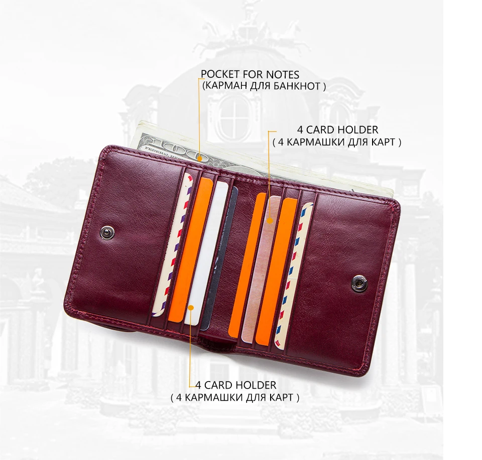 CONTACT'S Damen-Geldbörsen Kartenhalter Geldklammer Luxus-Designer Hochwertige Mini-Geldbörse für Frauen – Detail 4