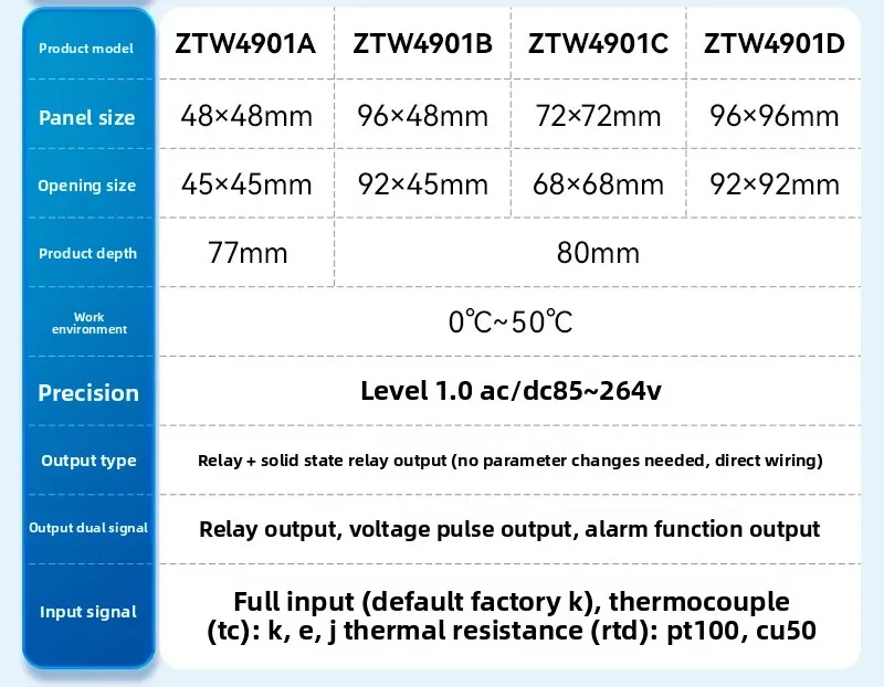 Digital display intelligent electronic thermostat temperature control switch thermocouple thermal resistance