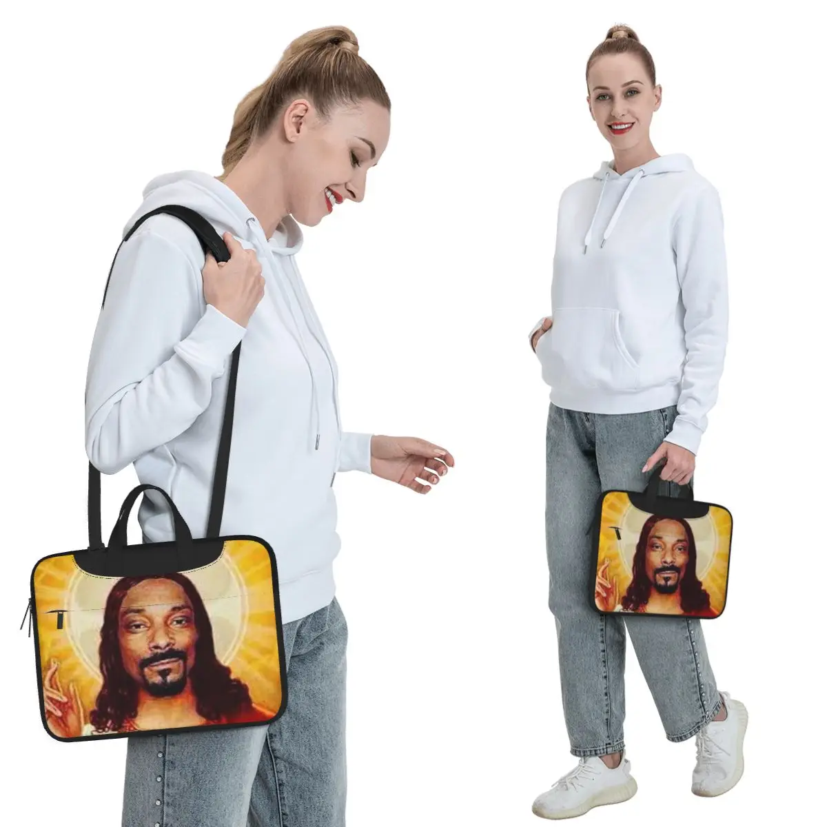 Snoop Dogg Goes Jesus Crossbody Laptop Bag Case Computer Bag 13 14 15.6 Inch Notebook Pouch for Macbook Pro Lenovo