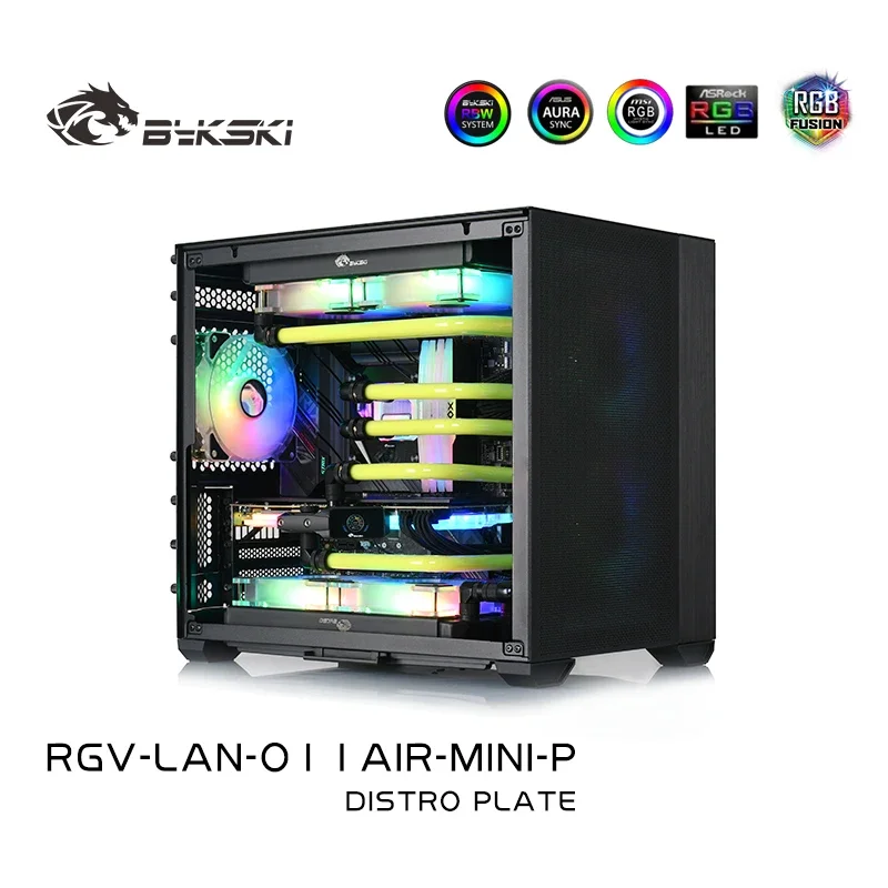 Reservatório de placa para mini caixa de computador Lian Li O11 AIR/sistema de resfriamento de água/bomba DDC combo/placa de discurso acrílica Bykski/diy