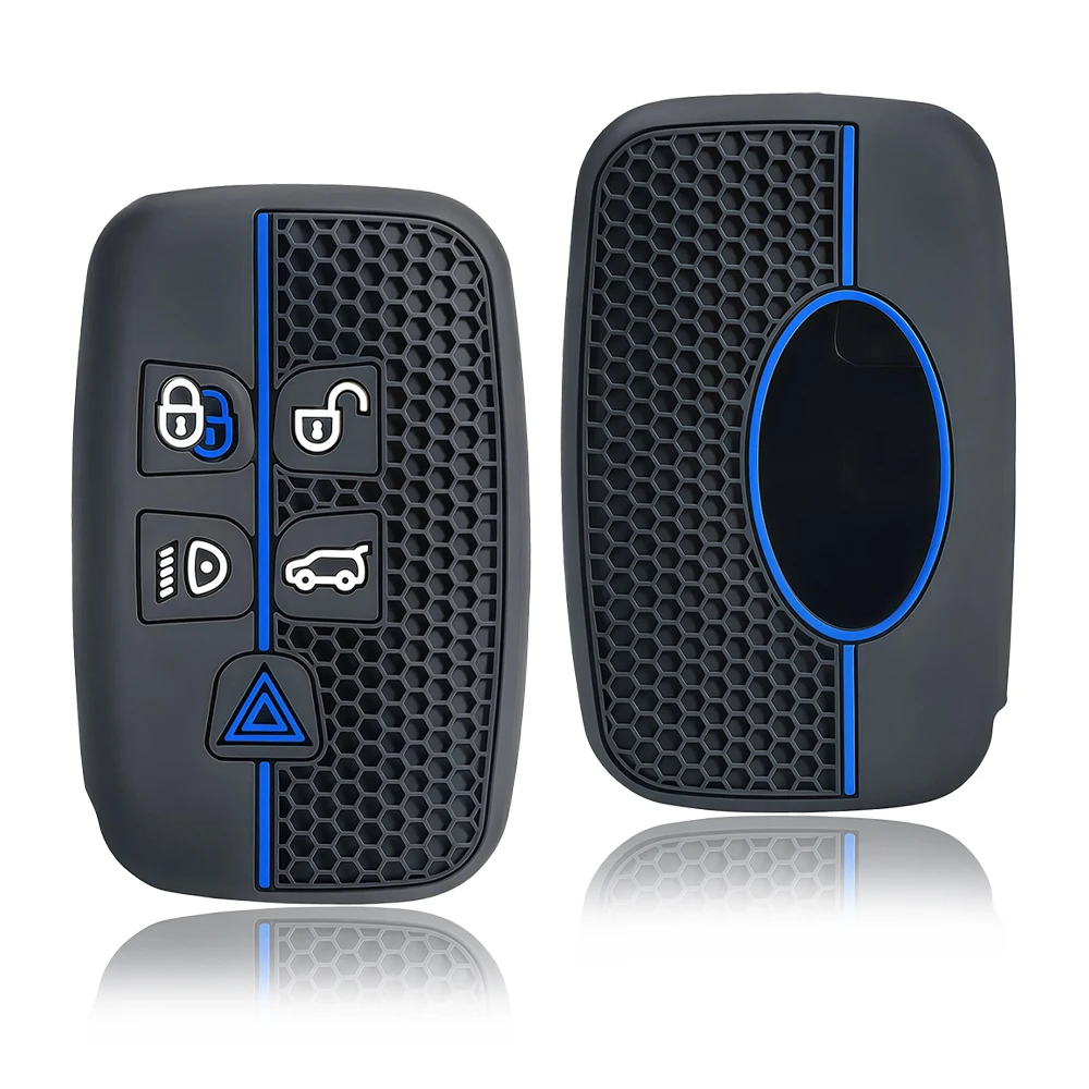 Silicone 5 Button Car Key Cover Case Holder Protector For Land Rover Discovery 4 Freelander 2 Range Rover Evoque 2018 2017 2016