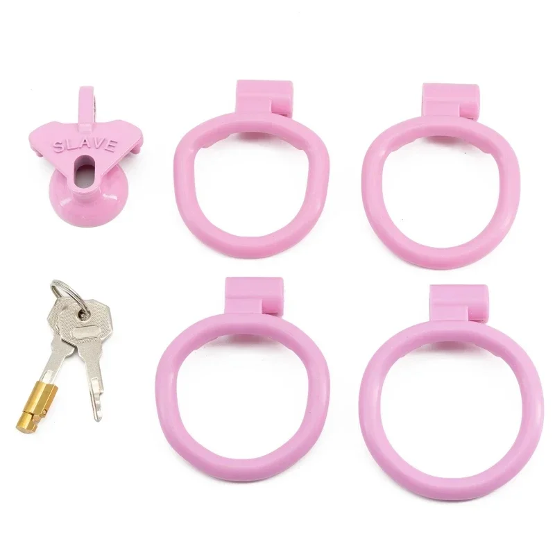 Short/Long Negative Chastity Cage Lock with4 Size Cock Rings Sissy Male Penis Bondage Sex Toys Urine Blockage Chastity Belt Gay