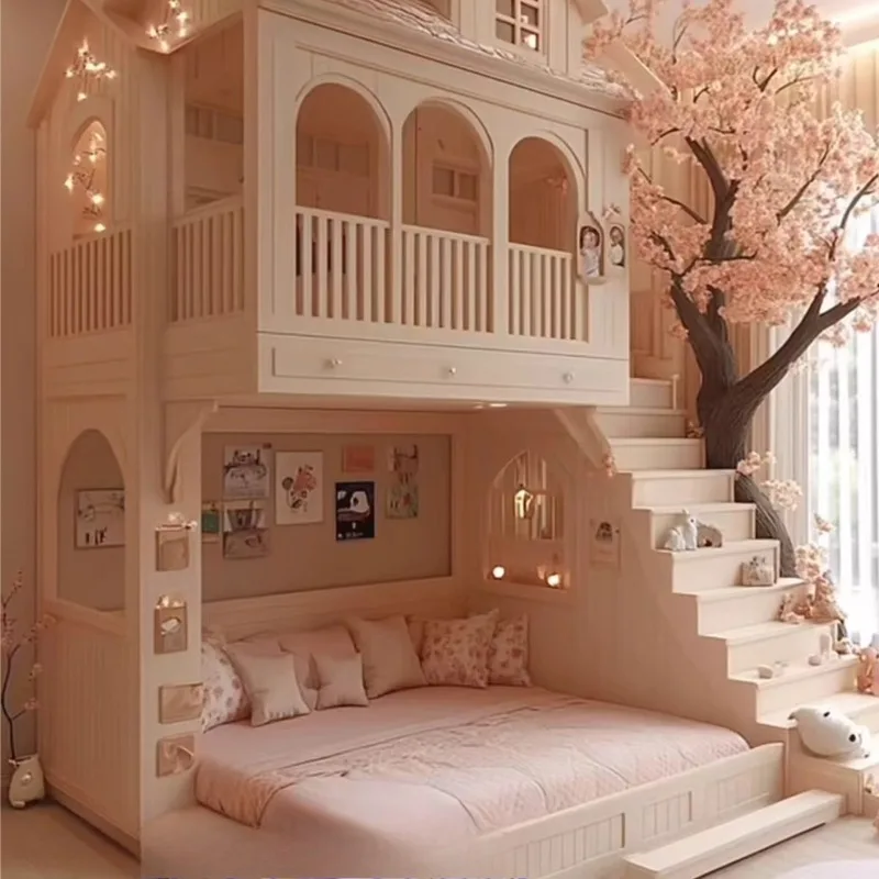 Simple Guard Rails Kids Beds Double Decker Safety Custom Design Children Beds Princess Modern Camas Infantiles Furniture Home