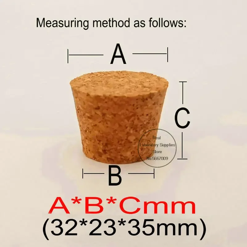 Imagem -02 - Laboratório Rolhas de Madeira Tubo de Ensaio Rolhas Garrafa de Vidro Chá Selo Plugues para Experimento Escolar 32*23*35 mm