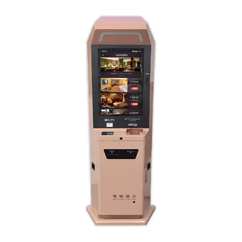 Self Payment Kiosk Check-in Check-out Scan Reader Self Service Touch Screen Kiosk Printing Kiosk with Camera for Hotel