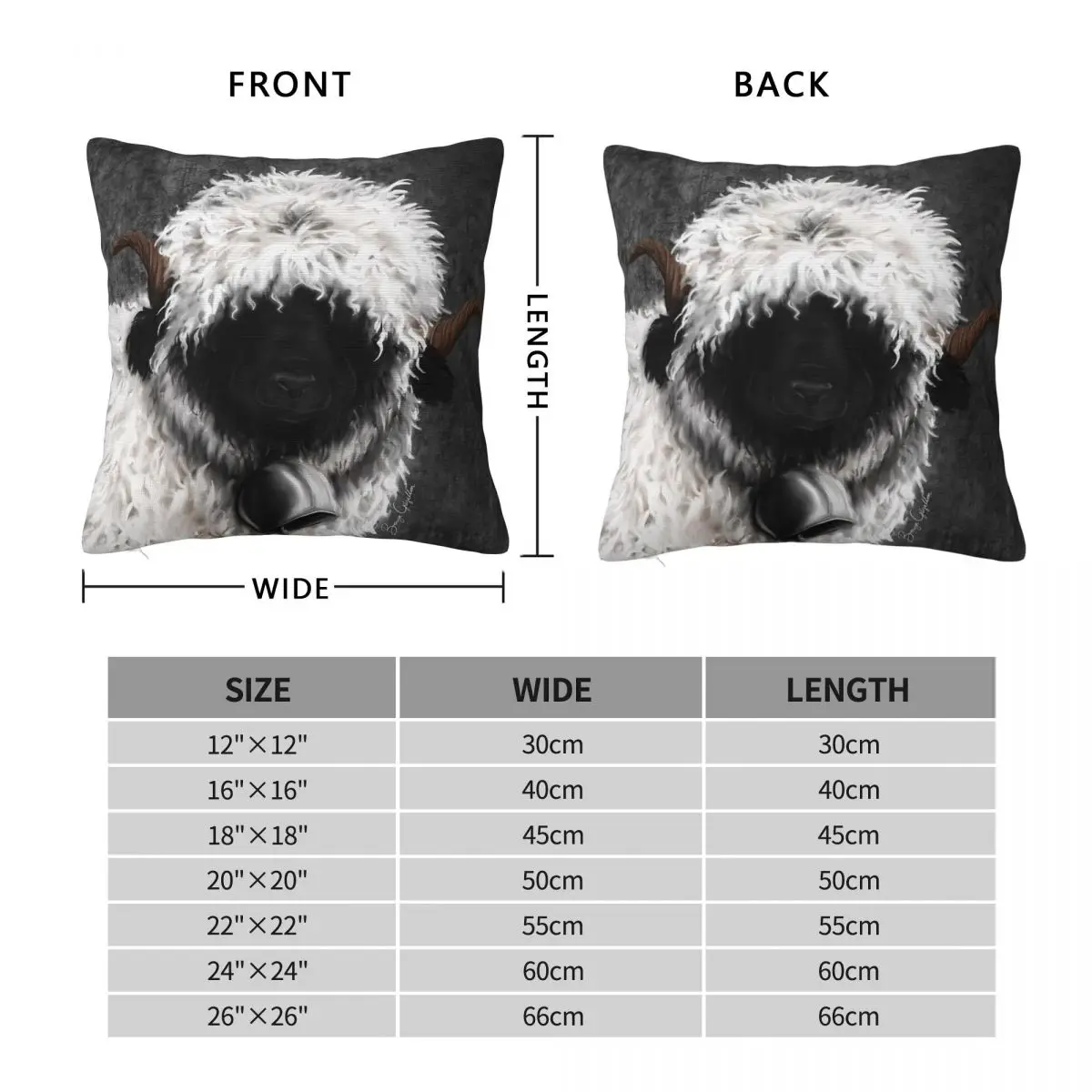 The Valais Blacknose Sheep Pillowcase Polyester Linen Velvet Pattern Zip Decor Throw Pillow Case Home Cushion Cover