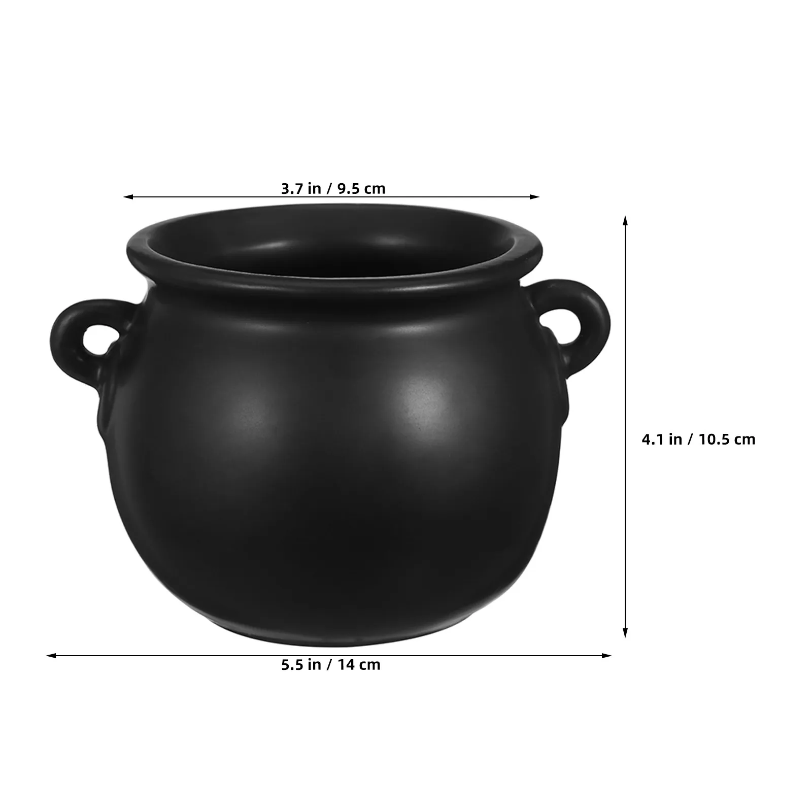 2Pcs Mini Halloween Witch Cauldron Candy Bowl Black Plastic Treat Holder Trick Or Treat Snack Serving Bowl Party Decor