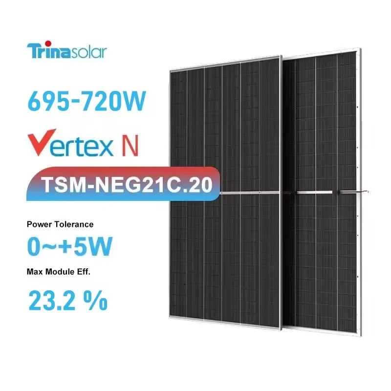 Trina Vertex Solar Panels Hybrid TSM-NEG21C.20 695-720W Pv Modules 700w Bifacial Solar Panel