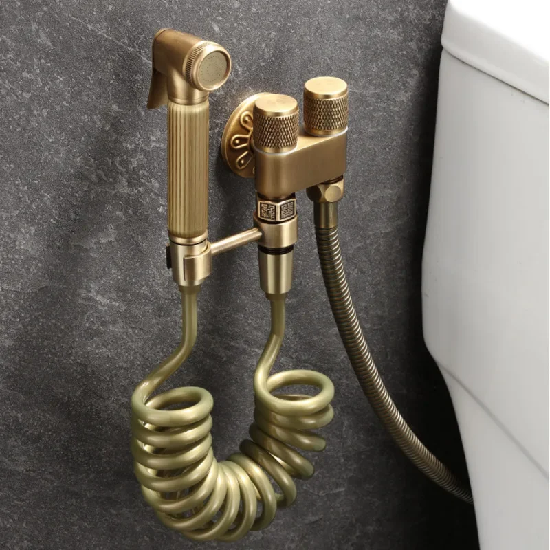 앤티크 변기 스프레이건 세트, 내부 가압 깍지, 황동 분무기, 강력한 얼룩 제거 건, 고압 욕실 청소