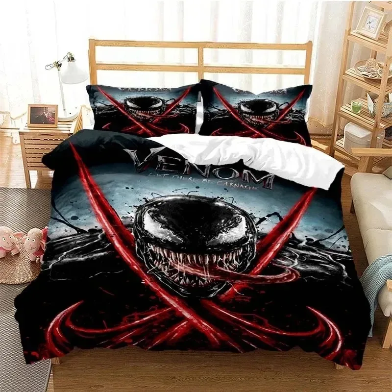 

3D Printe Movie Venoms Bedding Set,Duvet Cover Comforter Bed Set Quilt Cover Pillowcase,King Queen Twin Size Boys Girls Adults