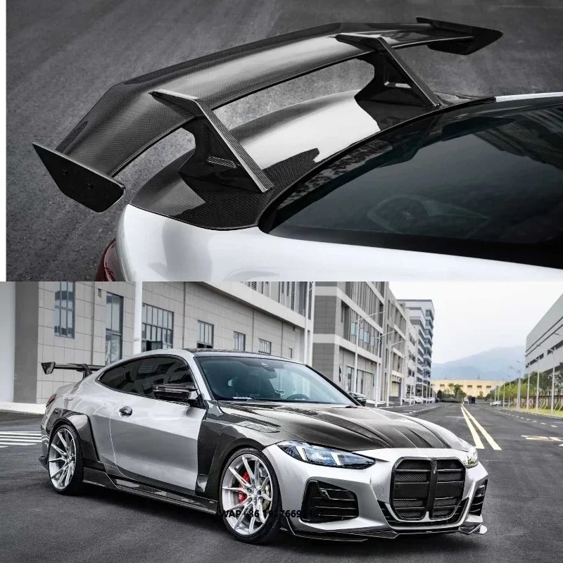 KQX Dry Carbon Fiber Car Body Kit 4 Series G22 G23 Original Car Upgrade CMST Style Hood Front Lip Hole Grille Tail Wing