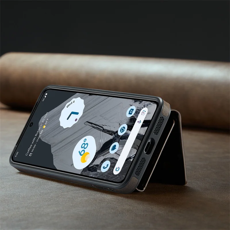 Luxury Magnetic Detachable Leather Phone Case For Google Pixel 8 Pro Wallet Card Slot Wireless Charging Phone Cover