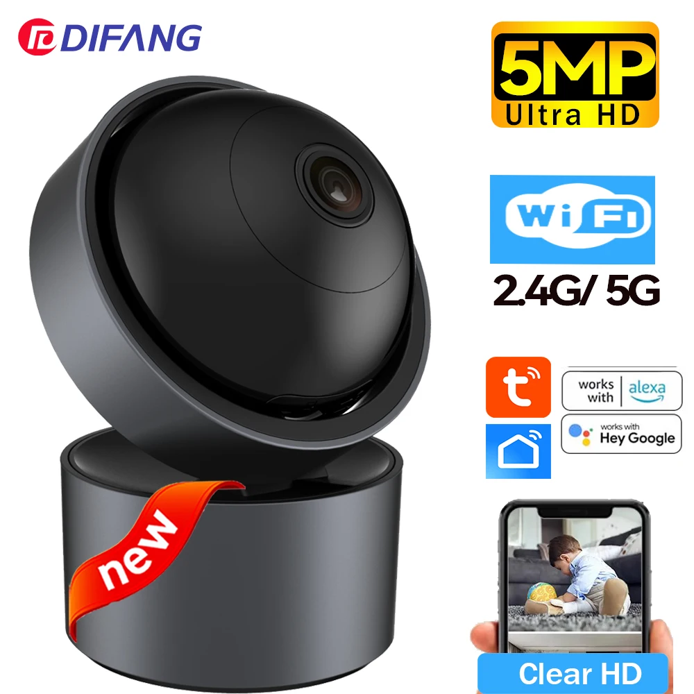 

5MP Tuya WiFi IP Camera 5G WiFi Baby Monitor Smart Home Security Protection CCTV Smartlife Video Surveillance Alexa Google Home