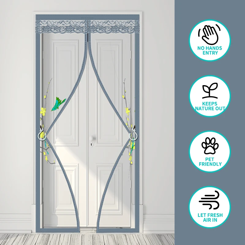 

New Diamond Mesh Mosquito resistant Door Curtain, Partition Curtain, Advanced Self Adhesive Full Magnetic Strip