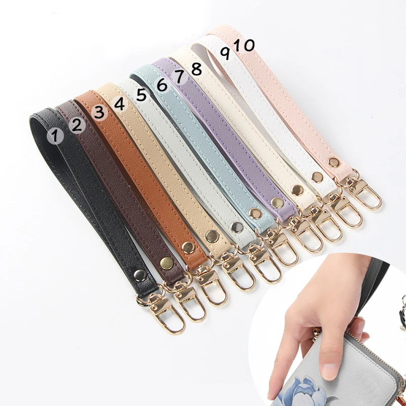 1Pcs Leather Replacement Short Straps Bag Accessories Wristlet Wrist Bag Strap Handle For Clutches Portable Coin Handle Bag