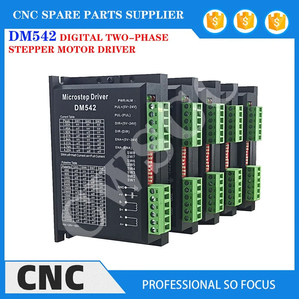 

5 шт. DM542 цифровой драйвер шагового двигателя 2 фазы 4,2 А для шагового двигателя 57 86 NEMA23 NEMA34 контроллер шагового двигателя