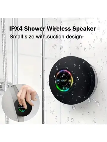 Mini Portable LED Bluetooth Speaker New Bathroom Waterproof Large Suction Cup Speaker Wireless Outdoor Sports Stereo Speaker
