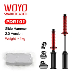 WOYO PDR101 Car Paintless Dent Repair Tool with Steel Tabs Kit Set, Automotive Reusable Slide Hammer With Cold Glue PDR Tools