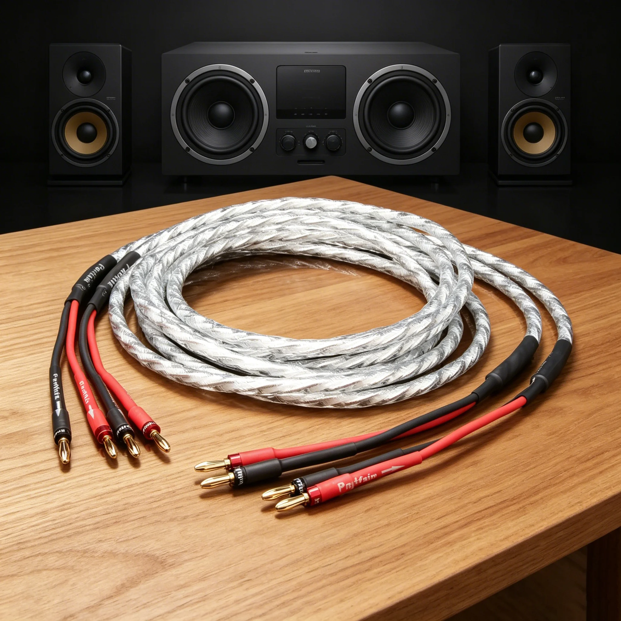 Pair Banana Speaker Cable 2B TO 2B Audio Amplifier Speaker Cable
