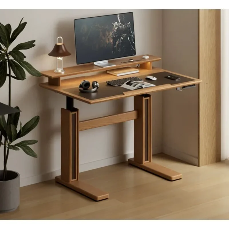 Solid wood electric lifting table