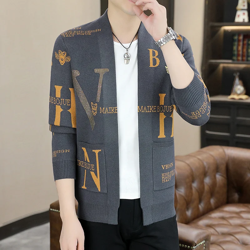 

Мужской вязаный свитер-кардиган Jaet: легкая повседневная осенняя верхняя одежда с круглым вырезом, из смеси полиэстера, вискозы и нейлона