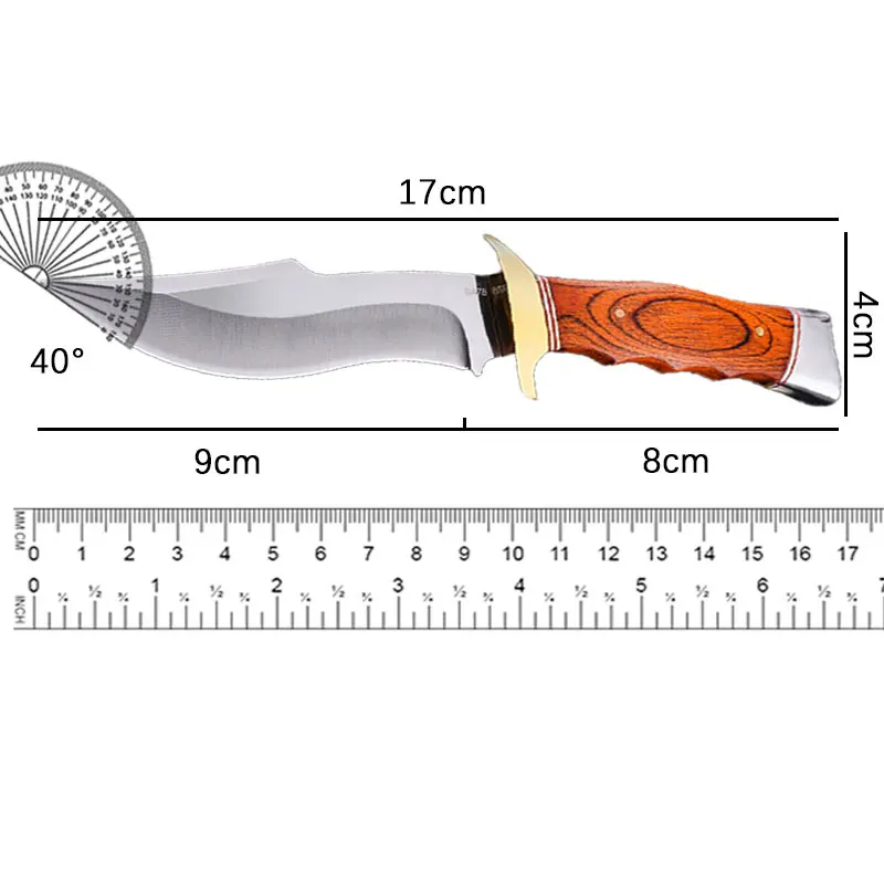 10.4 Inch Stainless Steel Outdoor Survival Knife Portable Camping Knife Military Tactical Knife For Self Defense Hiking Kicthen