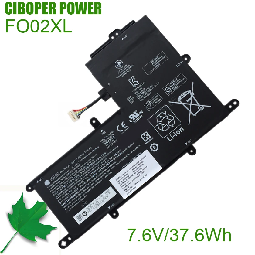 CP Genuine Laptop Battery FO02XL L97355-005 TPN-DB0A  L97353-2D1 7.6V/37.6Wh For ​​Chromebook 11A-NA Series Notebook