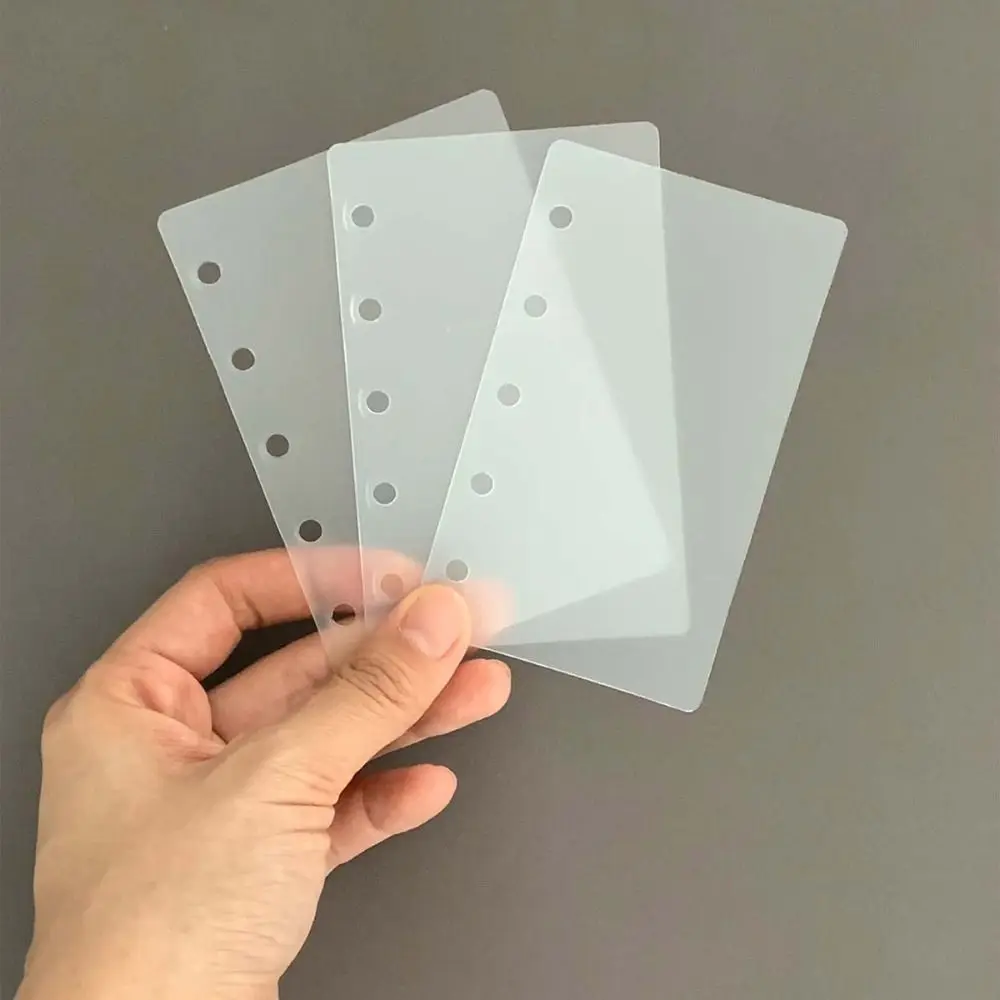 10 stücke Transparent Lose-Blatt Notebook Nachfüllen Papier M5 A8 5-loch Spirale Binder Teiler Seite Separator spirale Binder Ordner PP