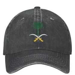 Emblem Of Saudi Arabia Flag Baseball Cap Outdoor Gym Adjustable Washed Trucker Hat Couple Women Fitted Retro Print Snapback Cap