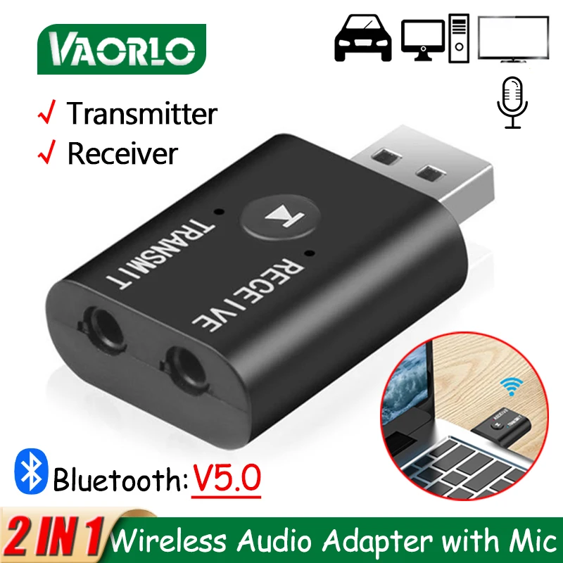 Bluetooth 5.0 Audio Receiver Transmitter RCA 3.5mm 3.5 Jack AUX Stereo Music USB Wireless Adapter For TV Car PC Speaker Headset