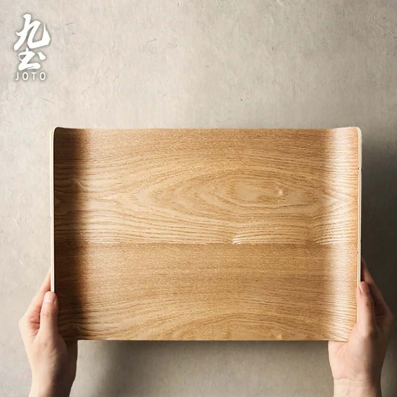 

JOTO Простой и универсальный японский деревянный поднос ручной работы с гладкой деревянной поверхностью HPR0040