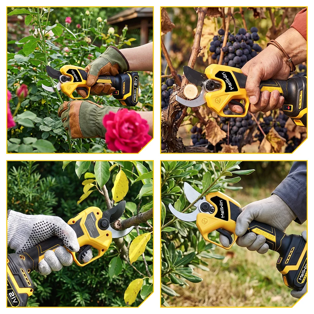 MELLWIN Electric Pruning Shears 60mm Brushless 3000W Cordless Fruit Tree Branch Scissors Power Tool for Makita 18V Battery Pin - Image 2