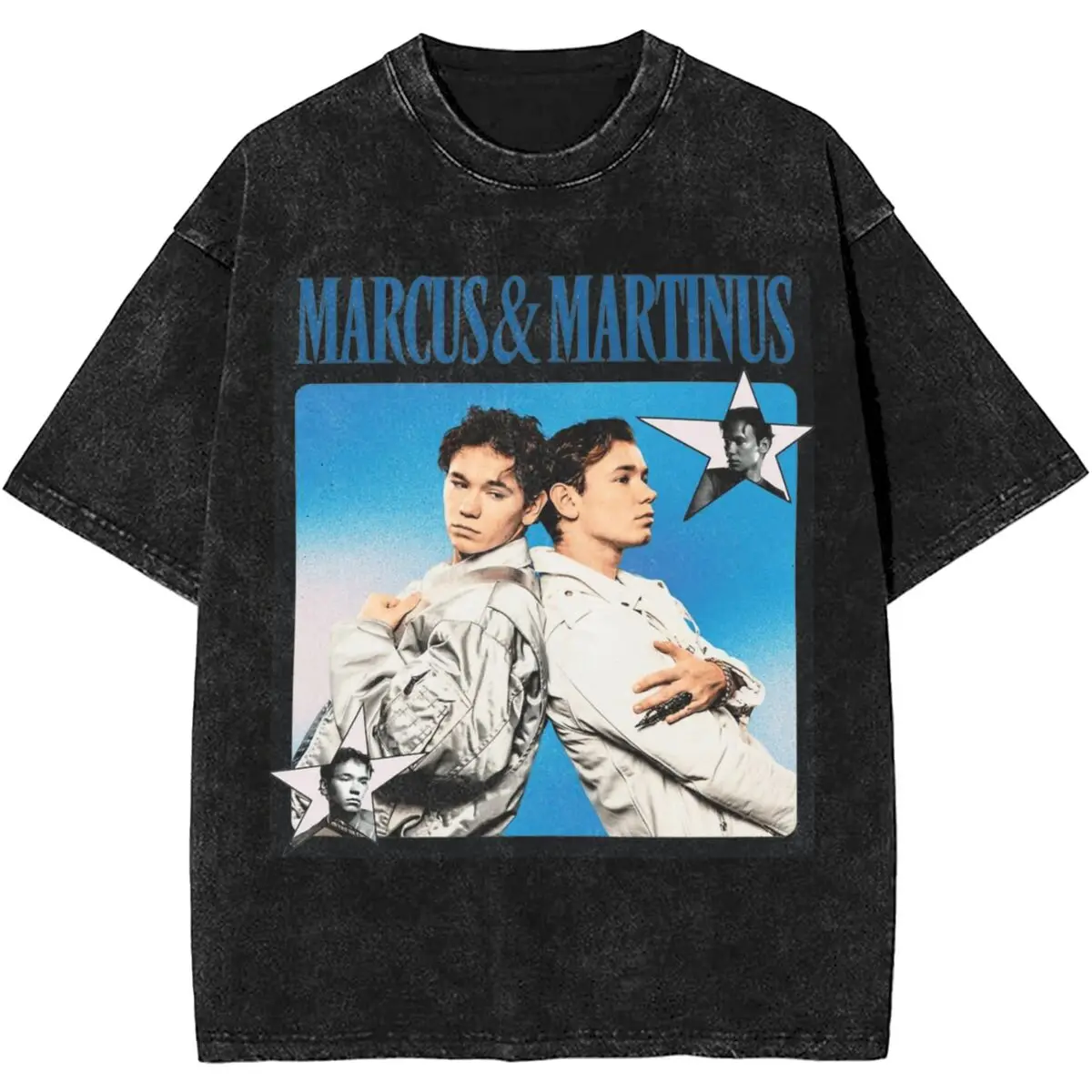 Camiseta lavada de gran tamaño, camisetas holgadas de Marcus y Martinus, camiseta de Hip Hop de canción inolvidable para hombre, ropa clásica Y2K de verano