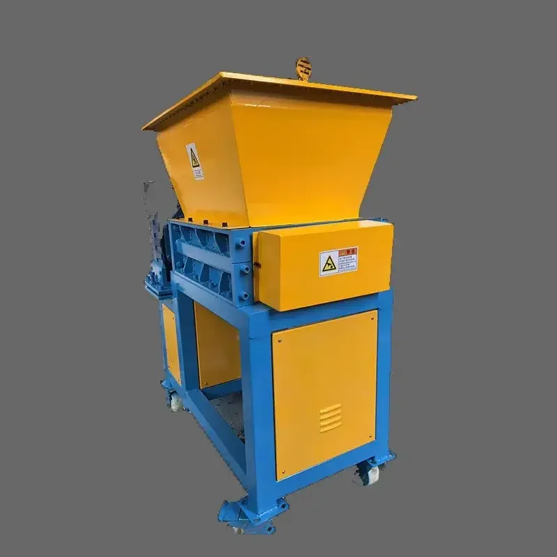 New Electric Large Electric Crusher 220V Single Motor Two-axis Universal Tires Plastic Wood Scrap Metal Removable Impact Shredde