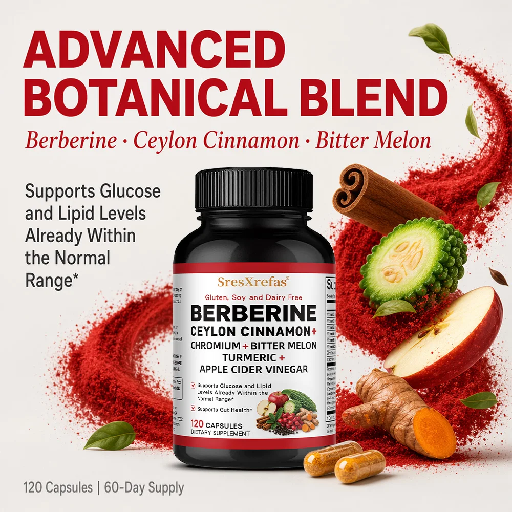 Berberine Supplement High Potency with Ceylon Cinnamon - Immune System, Cardiovascular & Gastrointestinal Function, 120 Capsules